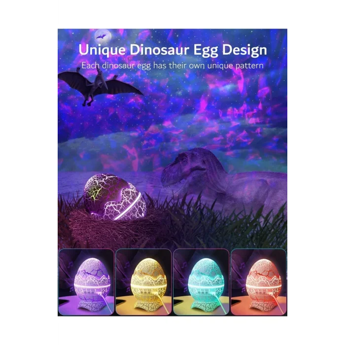 BUĞZ Dinozor tasarımlı bluetooth hoparlör gece lambası galaxy led projektör çok renkli 2 saat
