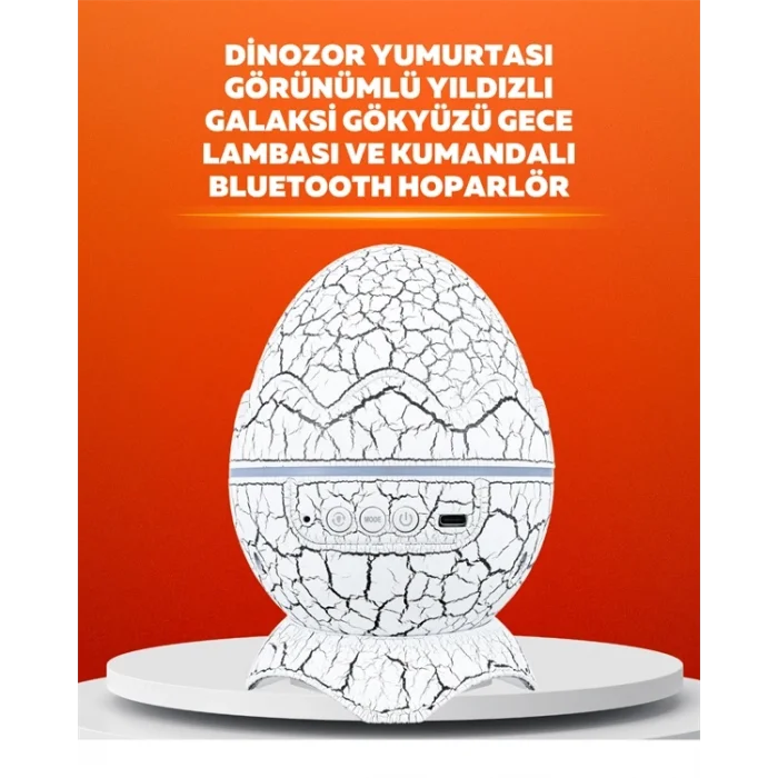 BUĞZ Dinozor Yumurtası Tasarımlı Projektörlü Gece Lambası