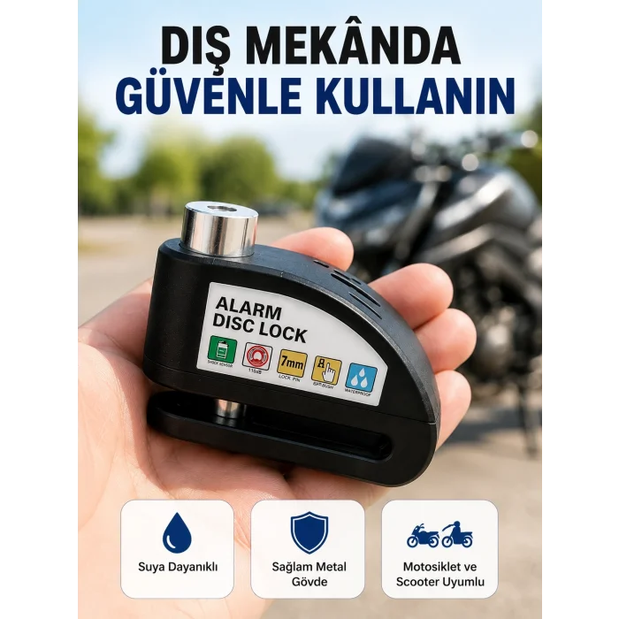 BUĞZ Disk Fren Kilidi Alarmlı Anti Hırsızlık Motosiklet Scooter Bisiklet Yeni Nesil