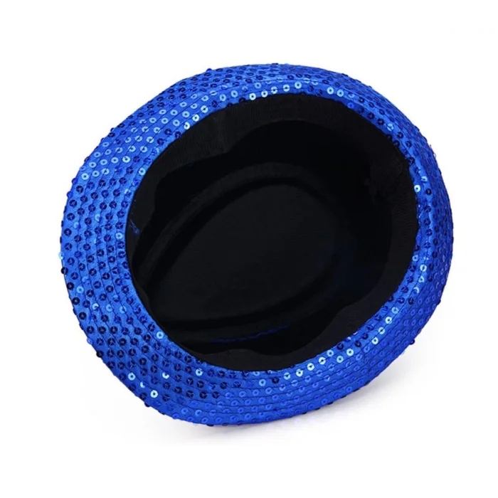 BUĞZ Disko Star Mavi Payetli Fötr Şapka Yetişkin Boy