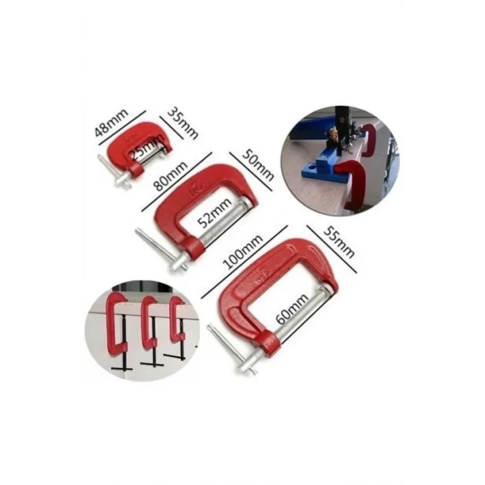 BUĞZ Doğrama Ve Metal Sıkma Sıkıştırma İçin 3lü Mini Mengene Aparat