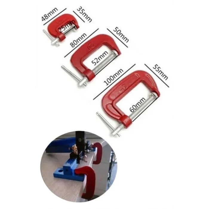 BUĞZ Doğrama Ve Metal Sıkma Sıkıştırma İçin 3lü Mini Mengene Aparat