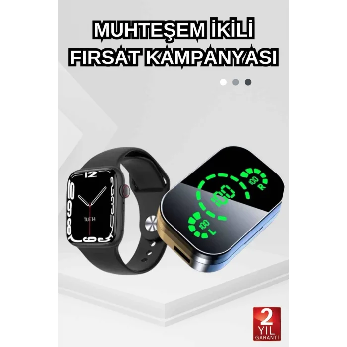 BUĞZ Dokunmatik Akıllı Saat Yeni Nesil Kulaklık Kampanyası ANC Özelliği Yüksek Ses Kaliteli