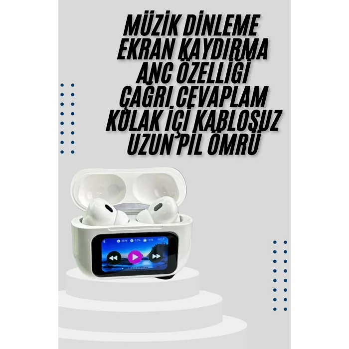 BUĞZ Dokunmatik Ekranlı Air Pro 2 ANC Kulaklık Kablosuz Çok Fonksiyonlu - BUĞZ