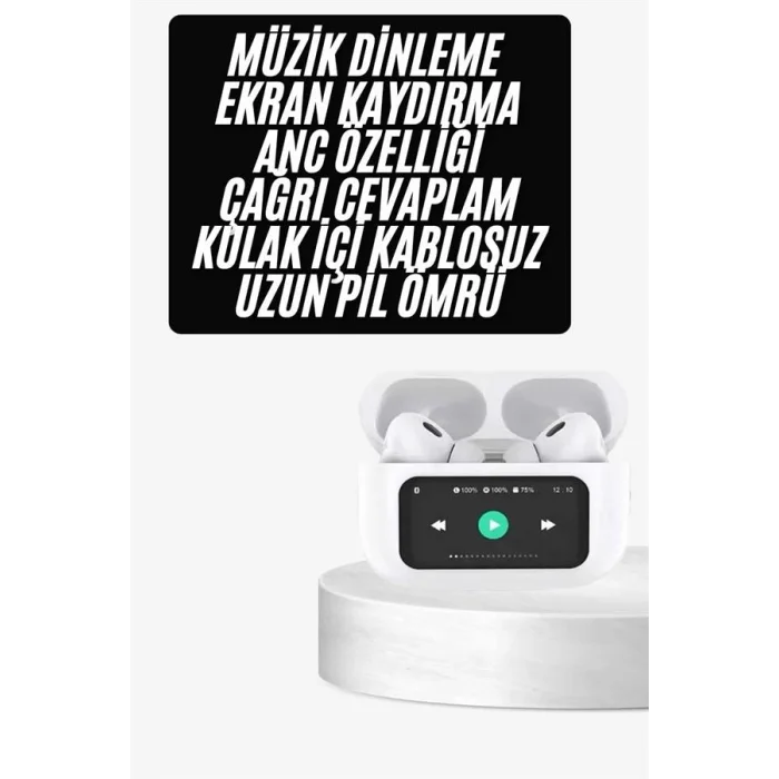 BUĞZ Dokunmatik Ekranlı ANC/ENC Yeni Nesil Pro Bluetooth Kulaklık Dokunmatik Ekran Yeni Nesil - BUĞZ