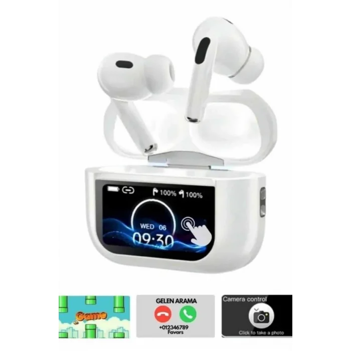  Dokunmatik Ekranlı Bluetooth Kulaklık TWS İOS Android Tüm Telefonlara Uyumlu Kulaklık