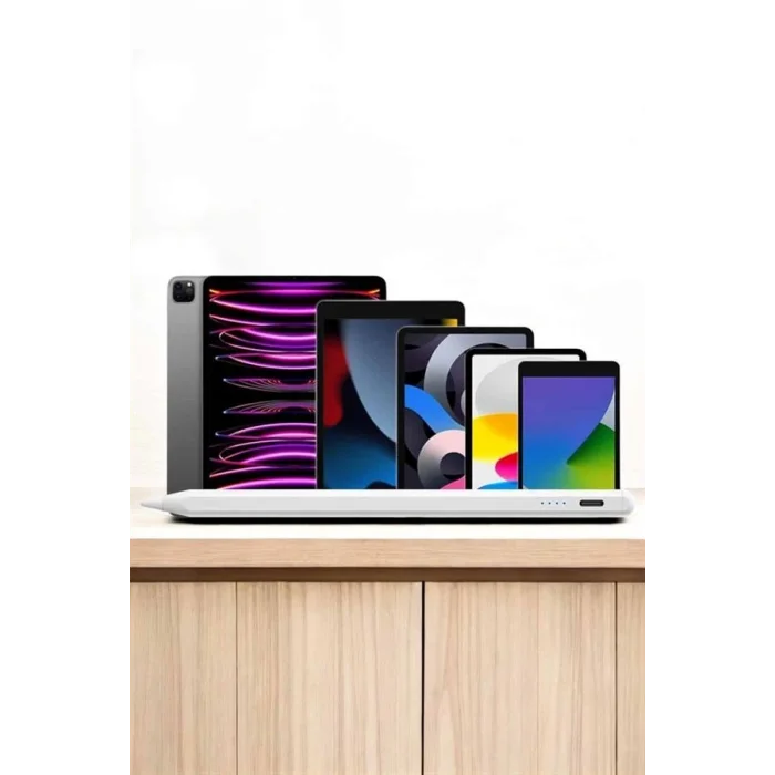BUĞZ Dokunmatik Kalem Beyaz Şarjlı Yedek Uçlu Android ve İOS Uyumlu