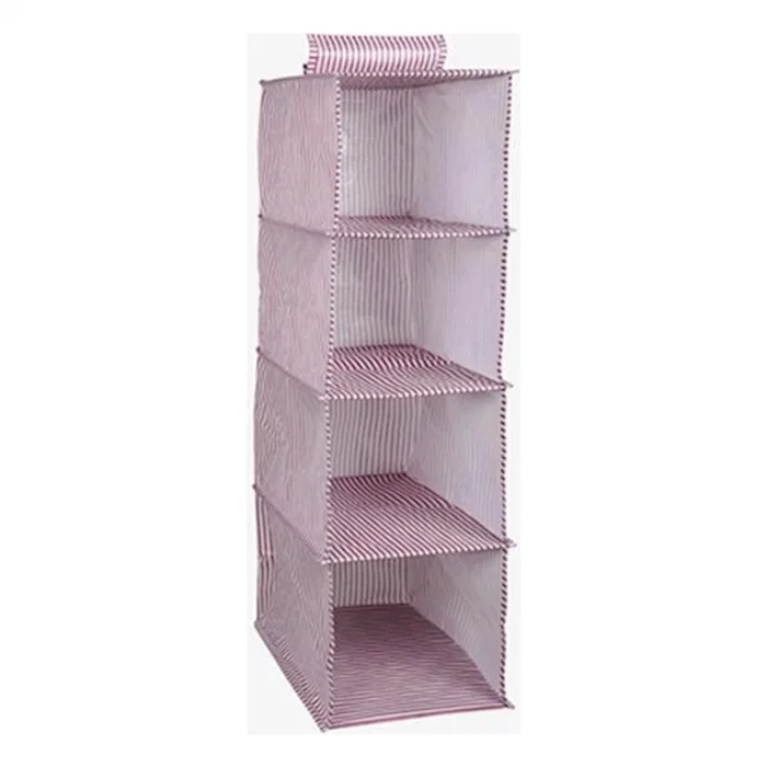 BUĞZ Dolap İçi Düzenleyici Katlanabilir Çok Amaçlı 4 Bölmeli Çizgili Bez Organizer (siyah) ( BUĞZ )