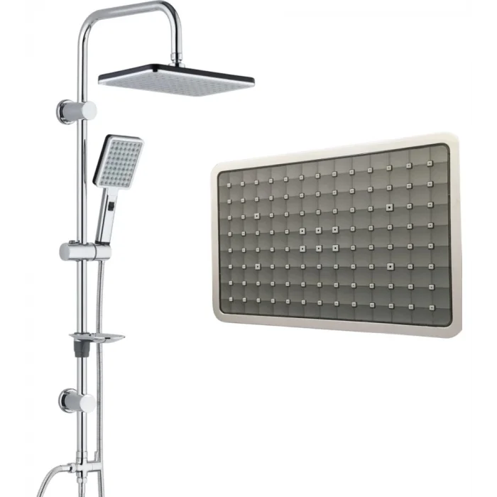  Domino Krom Yağmurlama Sistemli Tepe Duş Seti - Fonksiyonel Ve Şık Tasarım