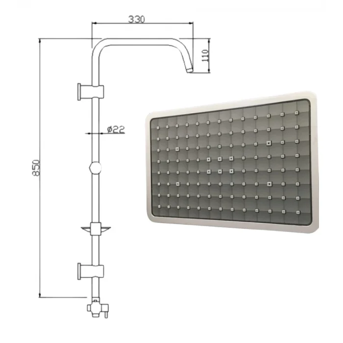  Domino Krom Yağmurlama Sistemli Tepe Duş Seti - Fonksiyonel Ve Şık Tasarım