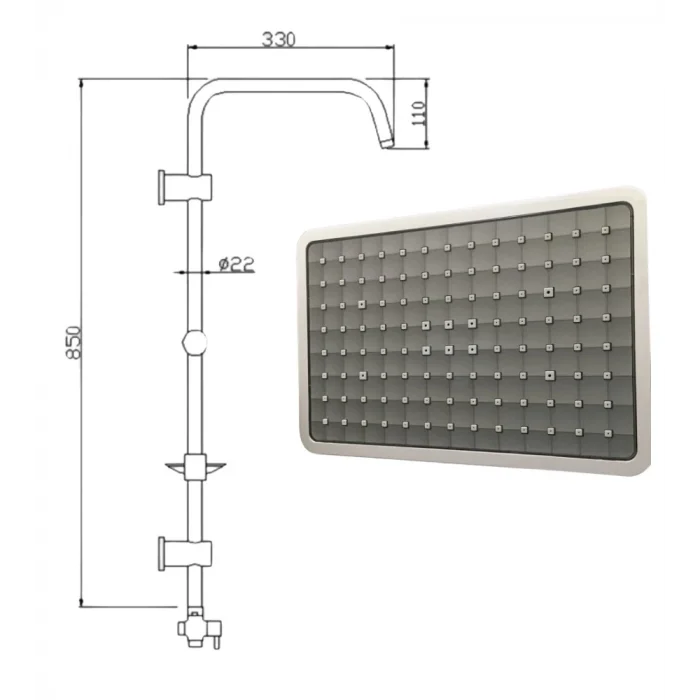 BUĞZ Domino Krom Yağmurlama Sistemli Tepe Duş Seti - Fonksiyonel ve Şık Tasarım ( BUĞZ )