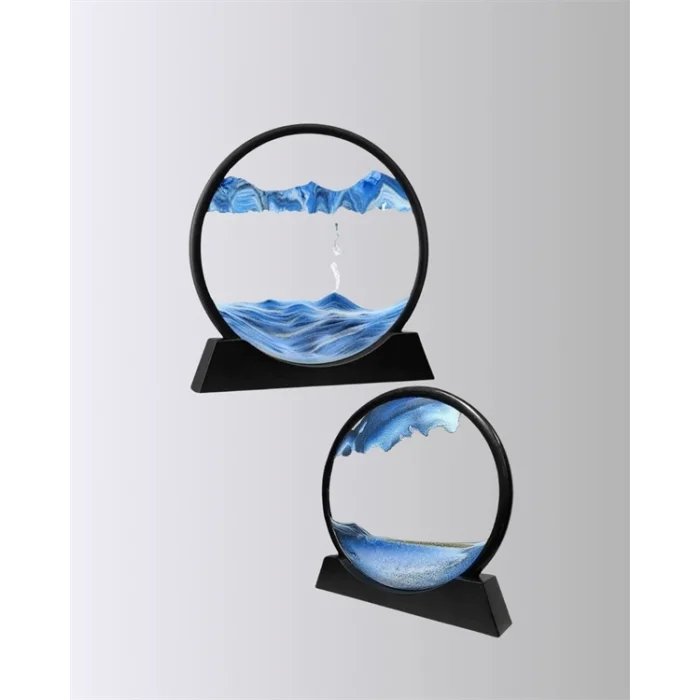 BUĞZ Döndürülebilir Dinamik Kum Tablosu – Stres Giderici, Yüksek Kaliteli Cam ve Doğal Kum ile Sanatsal Masa Dekoru