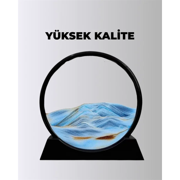 BUĞZ Döndürülebilir Dinamik Kum Tablosu – Stres Giderici, Yüksek Kaliteli Cam ve Doğal Kum ile Sanatsal Masa Dekoru