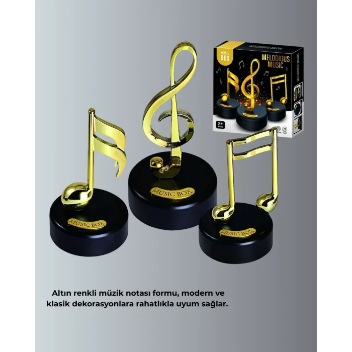 BUĞZ Dönen Sol Anahtarı Figürlü Müzik Kutusu Şık Hediyelik Dekor