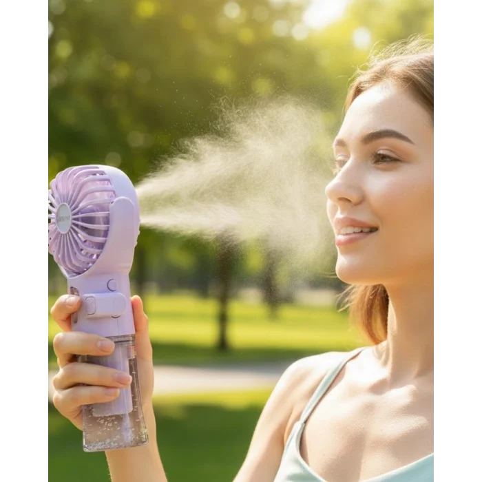 BUĞZ Dönen Su Sisli El Fanı – 4 Kademeli Rüzgar, Şeffaf Su Haznesi, Sessiz Çalışma