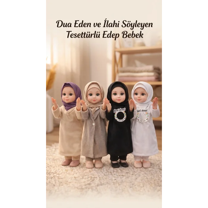 BUĞZ Dua Eden Tesettürlü Bebek Oyuncak Ramazan İlahi Fonksiyonlu