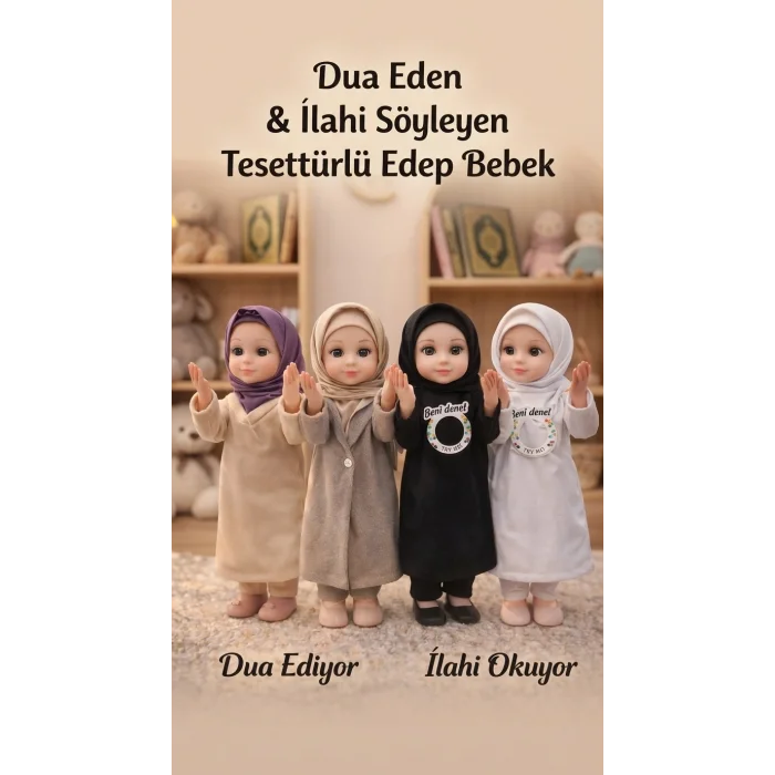 BUĞZ Dua Eden Tesettürlü Edep Bebek - Ramazan İlahi Oyuncağı