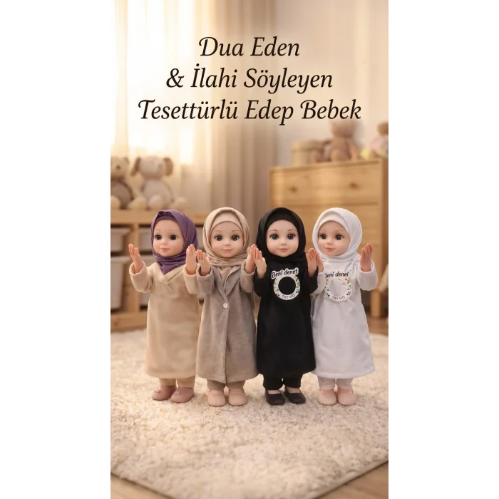 BUĞZ Dua Eden Tesettürlü Edep Bebek - Ramazan Temalı İslami Oyuncak