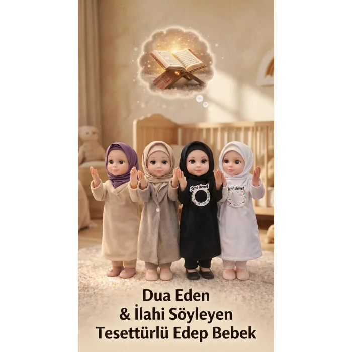 BUĞZ Dua Eden Tesettürlü İlahi Söyleyen Edep Bebek Ramazan Oyuncağı