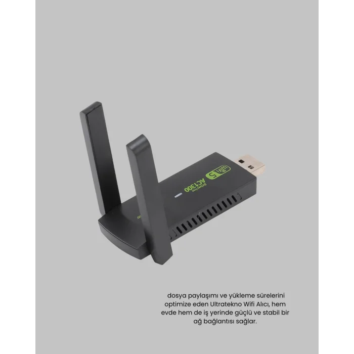 BUĞZ Dual Band USB WiFi Adaptör – 1200 Mbps Hız - Lisinya