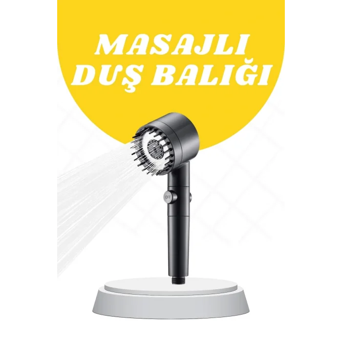  Duş Başlığı Yüksek Basınçlı Masaj Taraklı 3 Kademeli