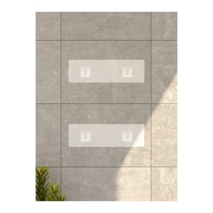 BUĞZ Duş İçi Yapışkanlı Banyo Rafı 2’li Set Delme Yok Güçlü Yapışkan Bantlı Organizer