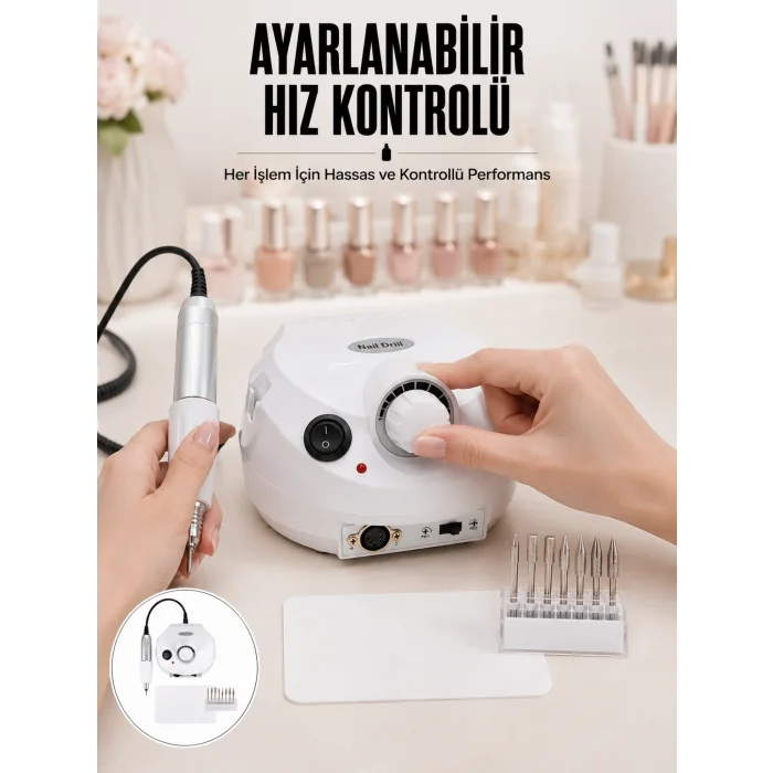 BUĞZ Düşük Gürültülü Tırnak Matkap Seti Salon ve Ev Kullanımı Yeni Nesil