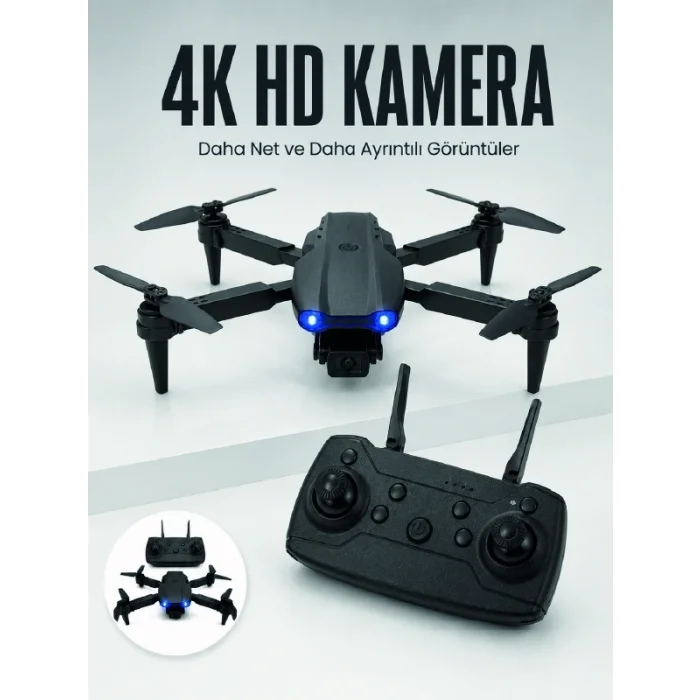 BUĞZ E99 Pro 4K HD Kameralı Katlanabilir Drone APP Kontrollü Uzaktan Kumandalı Mini Drone