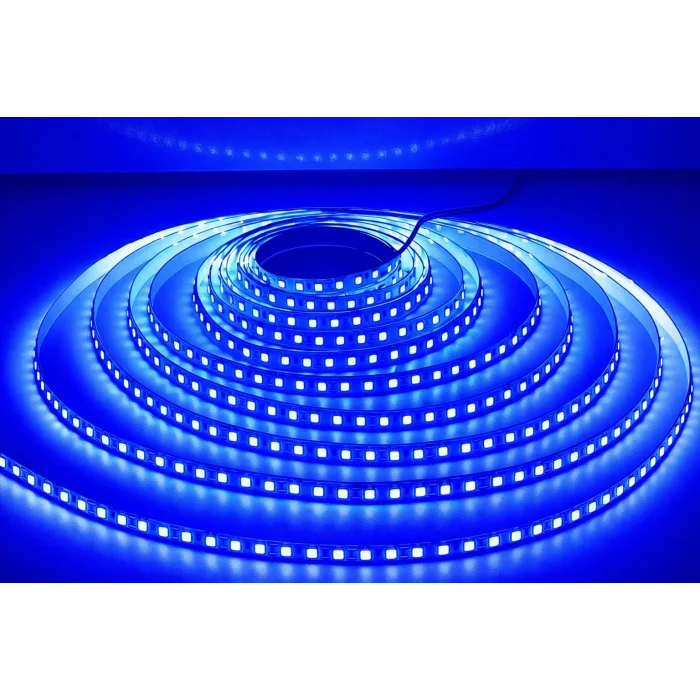 BUĞZ -- 5 METRE CATA CT 4484 İç Mekan 12V 10 Çipli Şerit Led Mavi Işık