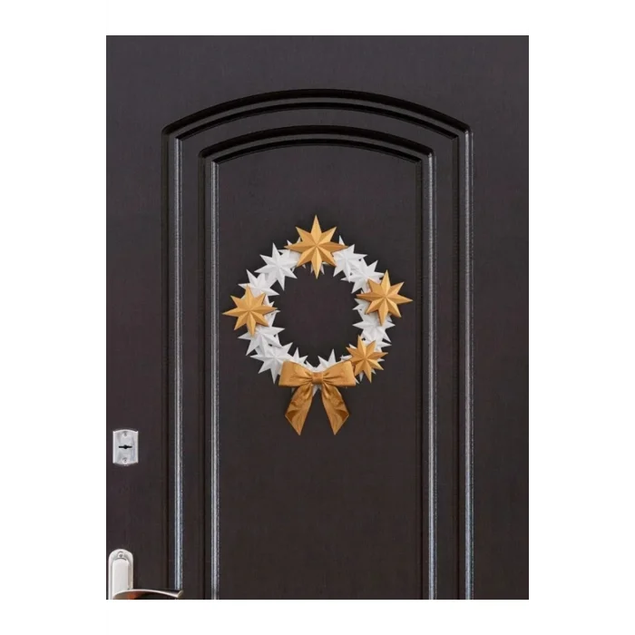 BUĞZ Eco Lounge Altın Yıldız Kapı Süsü 21 cm – Yılbaşı Yeni Yıl Dekorasyon