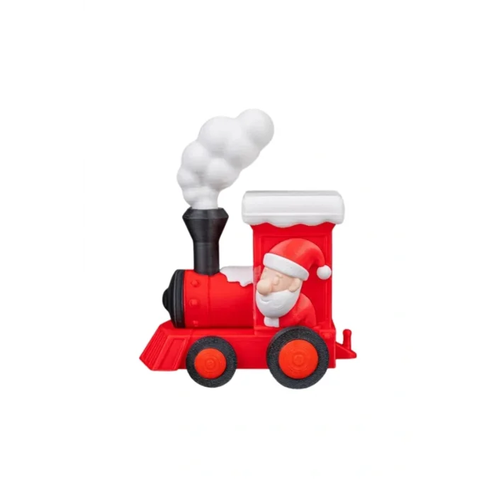 BUĞZ Eco Lounge Büyük Tren Dekor Seti 35 cm – Yılbaşı Masaüstü Süs 3D Baskı