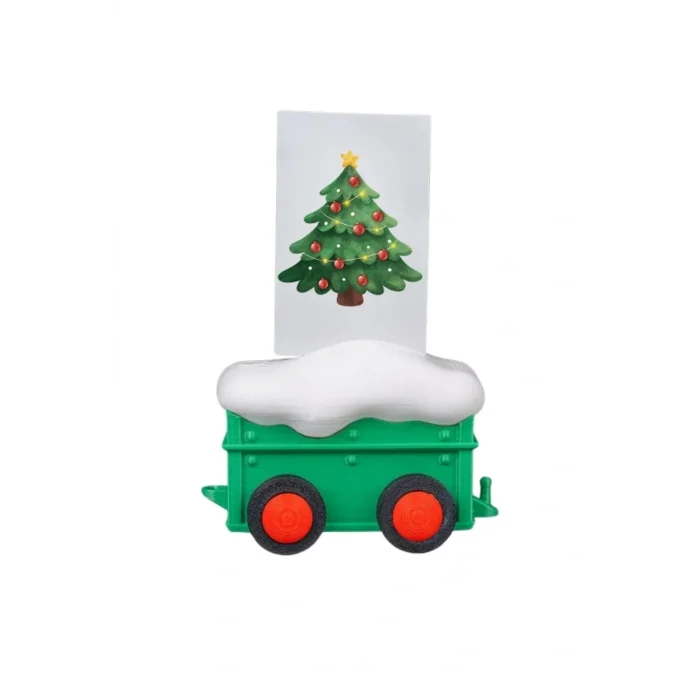 BUĞZ Eco Lounge Büyük Tren Dekor Seti 35 cm – Yılbaşı Masaüstü Süs 3D Baskı