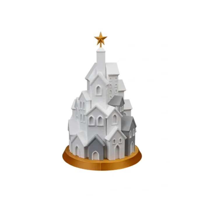 BUĞZ Eco Lounge Dekoratif Kış Evleri 19 cm – LED Mumlu Yılbaşı Gece Lambası