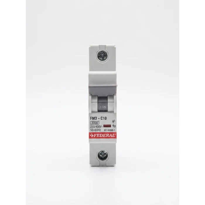 BUĞZ Eco Lounge FEDERAL 1X10 A C Tipi 3Ka Otomatik Sigorta FM3-C 9EC-C0331-0D10