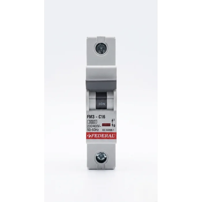 BUĞZ Eco Lounge FEDERAL 1X16 A C Tipi 3Ka Otomatik Sigorta FM3-C 9EC-C0331-0D16