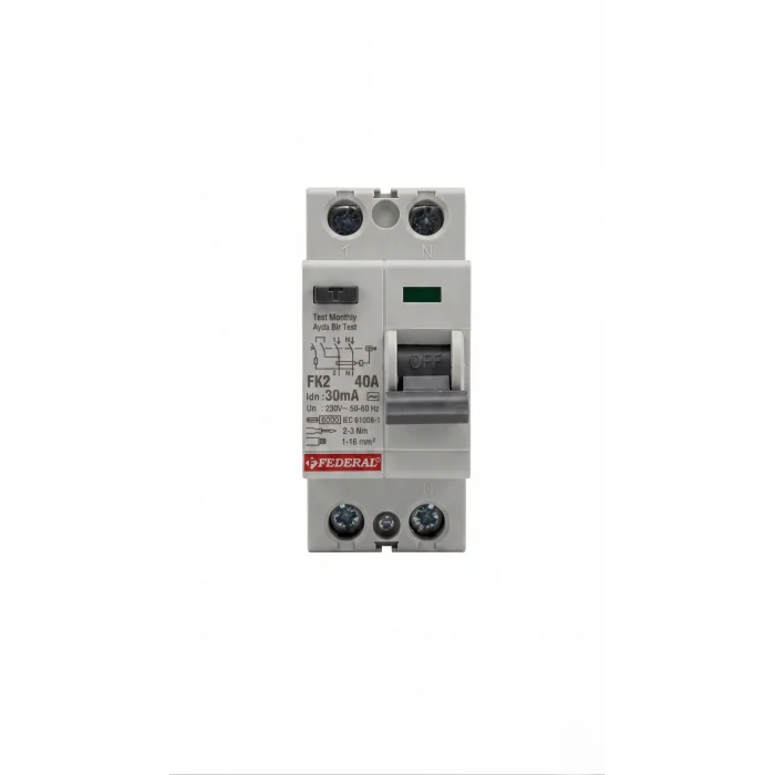 BUĞZ Eco Lounge FEDERAL 2X40 A 30Ma 6Ka Kaçak Akım Rolesi FK2 9FA-H1062-0040