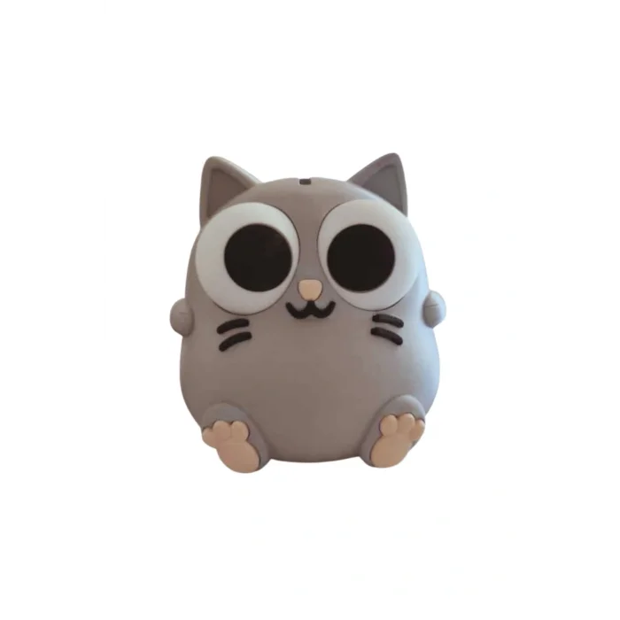 BUĞZ Eco Lounge Gri Kedi Kumbara 16 cm – Dekoratif Para Kutusu