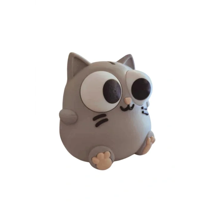 BUĞZ Eco Lounge Gri Kedi Kumbara 16 cm – Dekoratif Para Kutusu