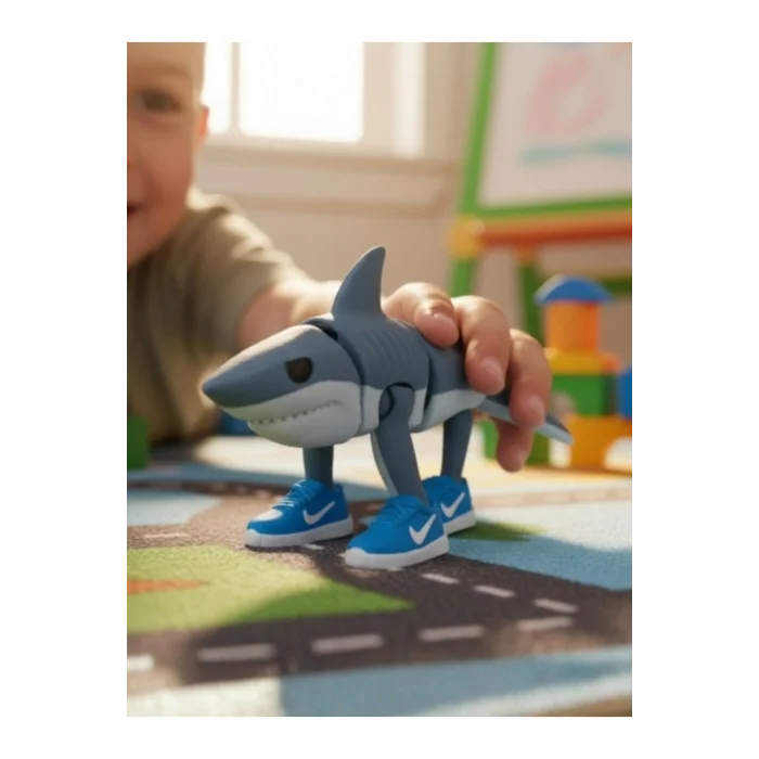 BUĞZ Eco Lounge Hareketli Köpekbalığı Figürü 12 cm – Spor Ayakkabılı Dekor