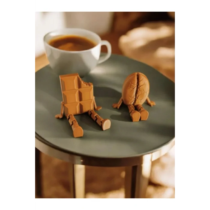 BUĞZ Eco Lounge Kahve & Çikolata Figür Seti 5 cm – Ofis Masaüstü Dekor 3D Baskı