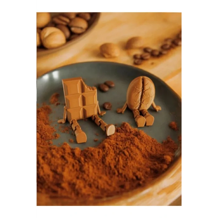 BUĞZ Eco Lounge Kahve & Çikolata Figür Seti 5 cm – Ofis Masaüstü Dekor 3D Baskı