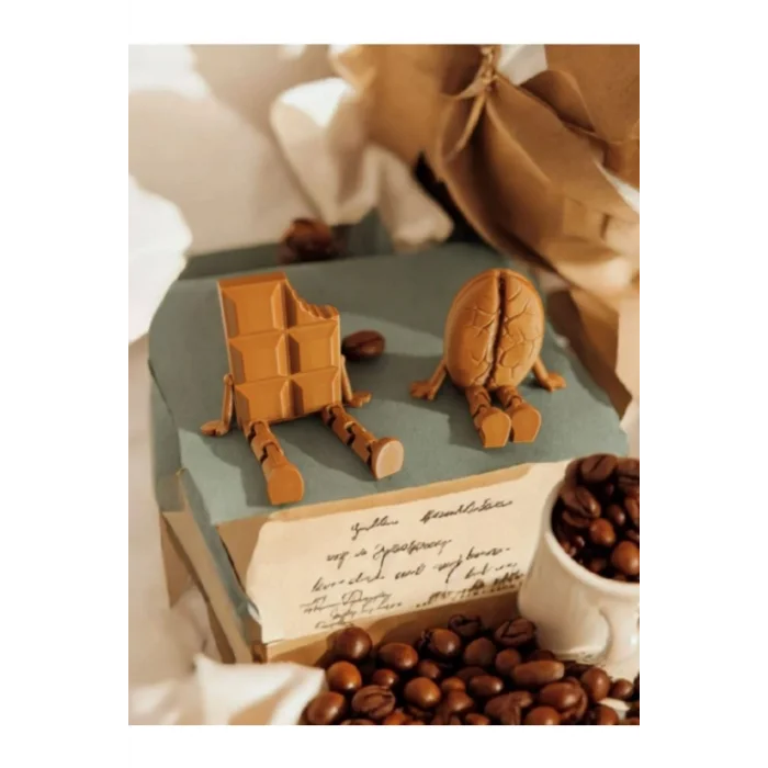 BUĞZ Eco Lounge Kahve & Çikolata Figür Seti 5 cm – Ofis Masaüstü Dekor 3D Baskı