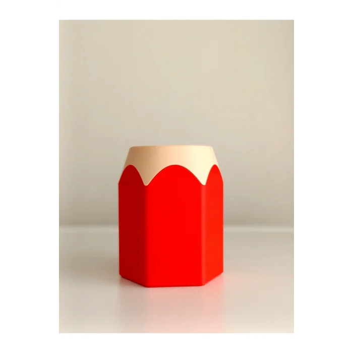 BUĞZ Eco Lounge Kalem Şeklinde Kalemlik – Kırmızı Masaüstü Organizer