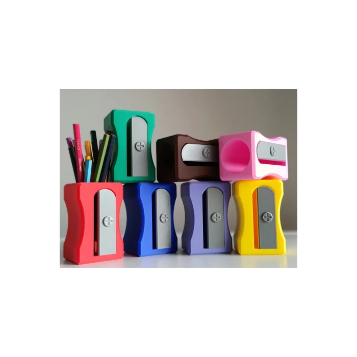 BUĞZ Eco Lounge Kalemtıraş Kalemlik – Kırmızı Masaüstü Organizer 3D Baskı