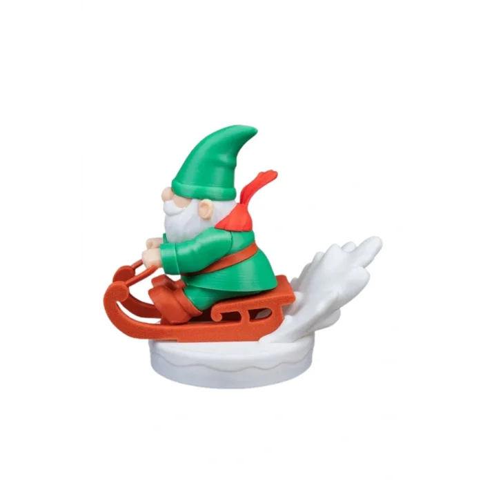 BUĞZ Eco Lounge Kızaklı Cüce Noel Baba – Kış Temalı Masaüstü Biblo 3D Baskı