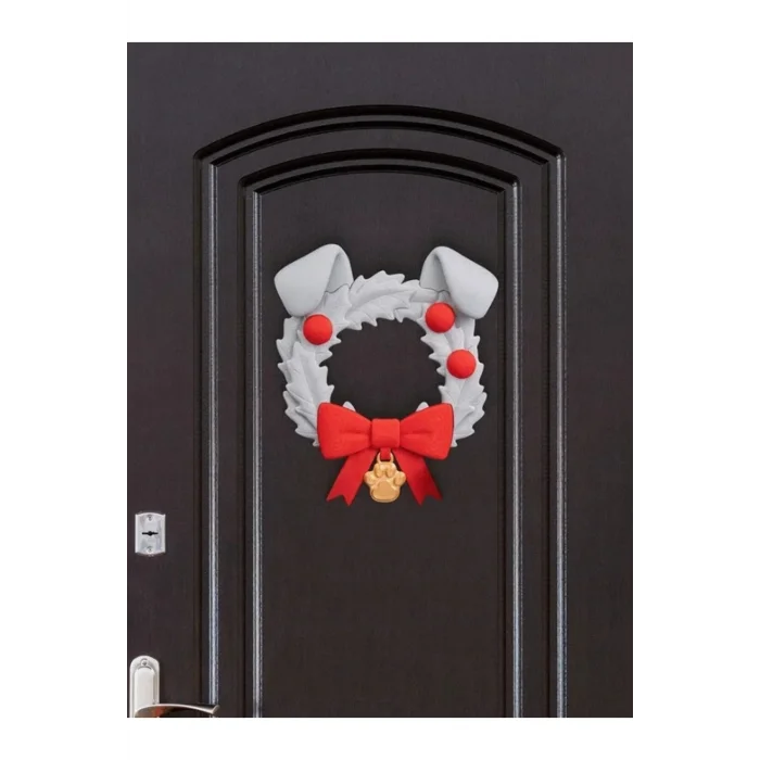 BUĞZ Eco Lounge Köpek Temalı Kapı Süsü 21 cm – Patili Yılbaşı Dekorasyonu