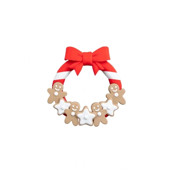 BUĞZ Eco Lounge Kurabiye Temalı Kapı Süsü 21 cm – Yeni Yıl Dekorasyonu 3D Baskı