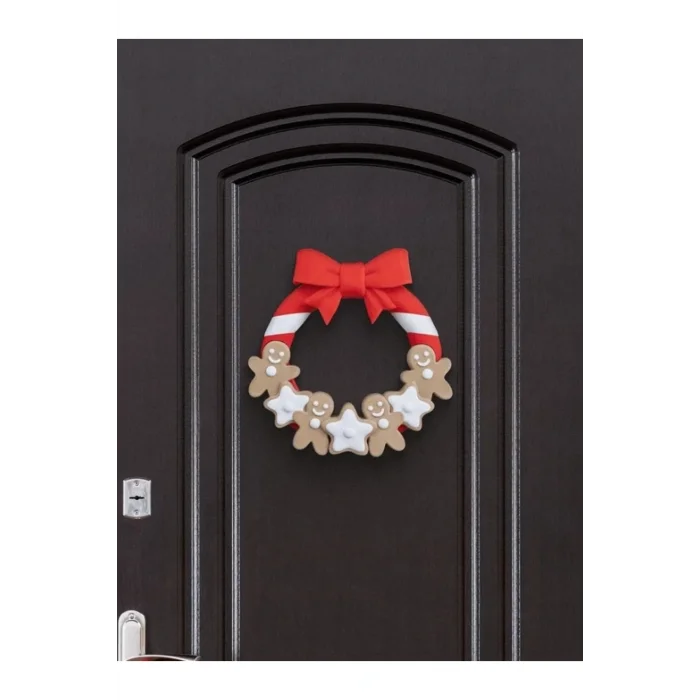 BUĞZ Eco Lounge Kurabiye Temalı Kapı Süsü 21 cm – Yeni Yıl Dekorasyonu 3D Baskı