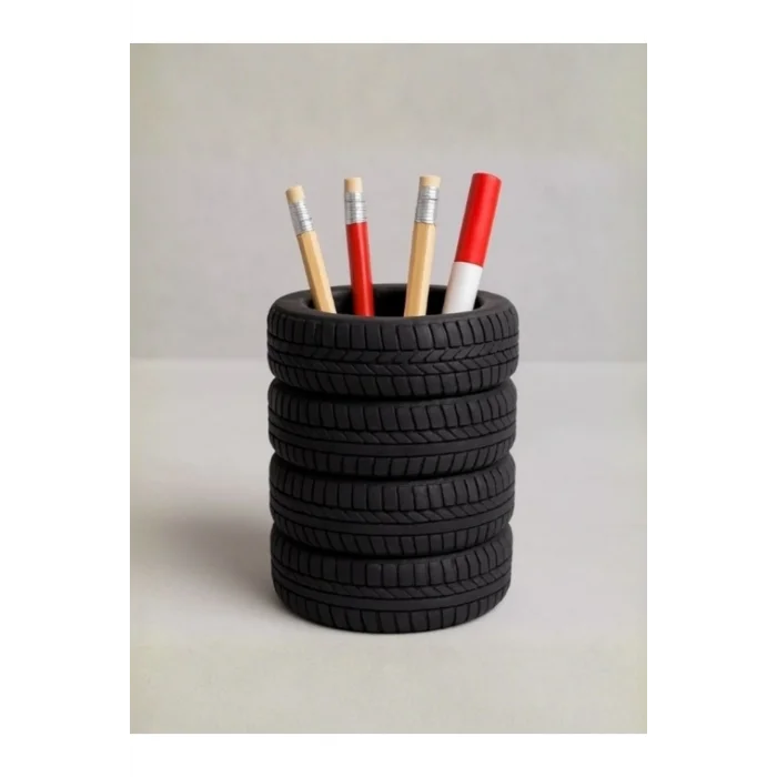 BUĞZ Eco Lounge Lastik Şeklinde Kalemlik – Siyah Dekoratif Organizer