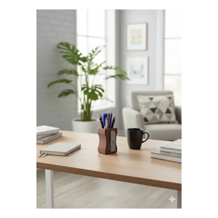 BUĞZ Eco Lounge Masaüstü Kalemtıraş Kalemlik – Şık Ofis Düzenleyici Hediyelik